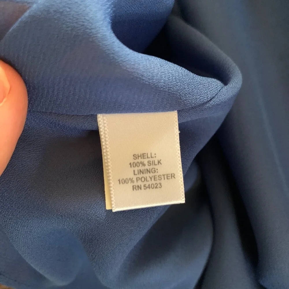 Banana Republic blue silk dress size S Petite - Picture 9 of 9